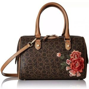 Calvin Klein Signature Embroidered Flower Top Zip